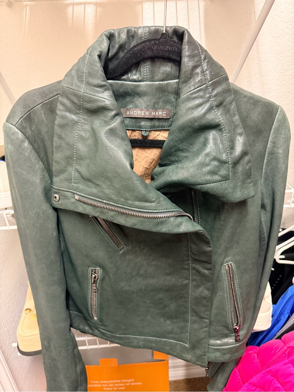 Andrew Marc leather moto jacket
